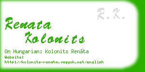 renata kolonits business card