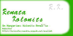 renata kolonits business card